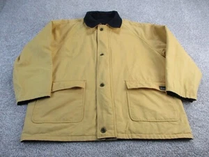 VINTAGE Michel Beaudouin Mens Reversible Parka Jacket Coat Navy Yellow Wool EUC - Picture 1 of 16
