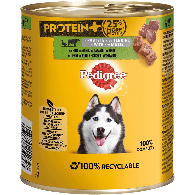 Pedigree Dose Protein Ente & Rind in Pastete 12 x 800g - Bild 1 von 1