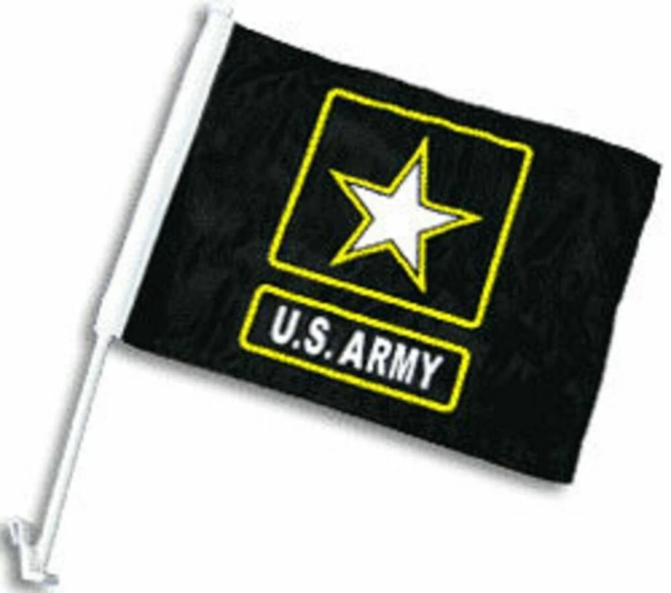 12x15 US Army Star Black Double Sided Car Window Vehicle 12"x15" Flag (FI) - Image 1 of 2