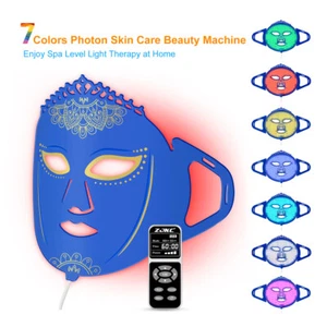 7 Colors Light Therapy for Skin Led Face Mask Phototherapy Pdt Anti-Aging Acne - Picture 1 of 8