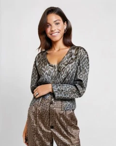 Giacca blazer Boston Proper leopardata stampa animalier - Foto 1 di 12