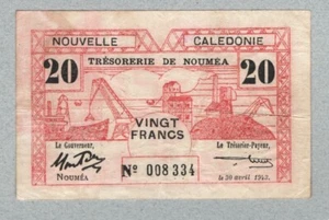 New Caledonia 20 francs 1943 ((50) from 334), P57a, VF - Picture 1 of 2