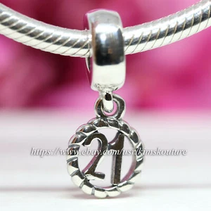 Authentic Pandora Sterling Silver 21st Birthday Dangle Bead 790496 - Picture 1 of 7