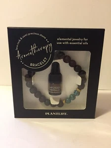Aromatherapy bracelet & essential oil (Lava Rock with Striped Turquoise) (New) - Picture 1 of 2
