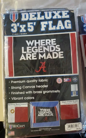 ALABAMA CRIMSON TIDE~3'X5' DELUXE FLAG~NEW~ WINCRAFT~ " Where Legends are Made"~ Cover