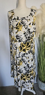 Платье цельнокроеное Julian Taylor женское без рукавов с цветочным рисунком эластичное трикотажное плюс 22 Вт - Изображение 1 из 4