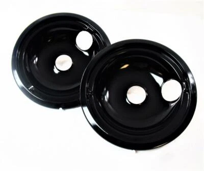 Juego de (2) cuenco de goteo negro de 8" para estufa para Frigidaire # 5304430150 5303305651 Foto 1 de 4