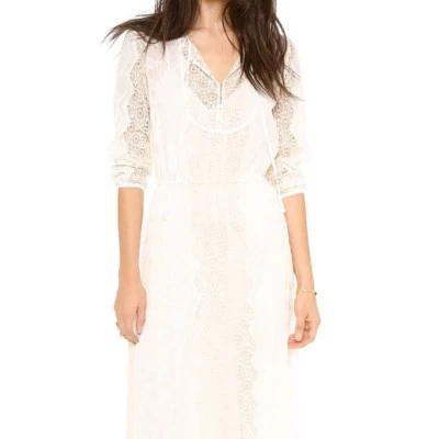 Maxi Vestido Boho Twelfth Street by Cynthia Vincent Marfil Bordado Encaje S CG Foto 1 de 4