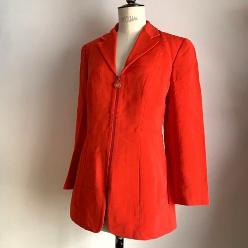 GUCCI Tom Ford giacca vintage anni 90 zip rosso vermiglio taglia 40 lana rayon donna