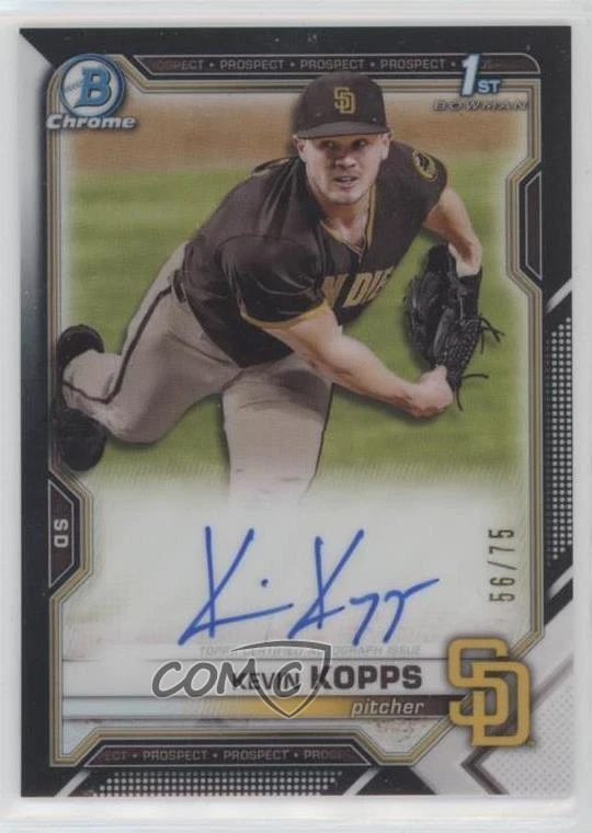 2021 Bowman Draft Chrome Pick Black Refractor /75 Kevin Kopps #CDA-KK Auto