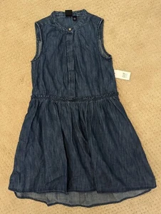 NWT Gap Denim Button Down Sleeveless Tunic Dress Girls Sz S 6/7 - Picture 1 of 6