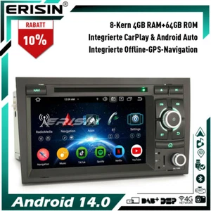 Android 14 8-Kern 64GB GPS DAB+ Autoradio für AUDI A4 S4 RS4 8E RNS-E SEAT EXEO - Bild 1 von 24