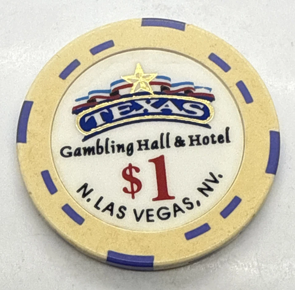 Texas Gambling Hall & Hotel $1 Casino Chip North Las Vegas Nevada 1995 Foto 1 de 2