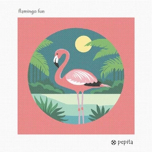 Flamingo Fun Needlepoint Kit or Canvas - Picture 1 of 2