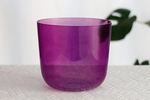 Mountain Rain 432HZ 7"C4 Note Purple Alchemy Clear Quartz Crystal Singing Bowl - Picture 1 of 5