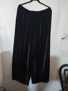Cynthia Ashby schwarz Seide/Rayon Samt elastische Taille weites Bein Hose-XL+LESEN-EUC - Bild 1 von 11