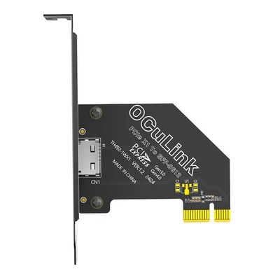 PCI-E 1X 4.0 to Oculink SFF-8611/8612 Adapter with Long Profile Bracket - Image 1 of 2