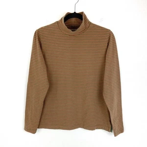Woolrich Vintage Striped Turtle Neck Top Pullover Large Moss - Picture 1 of 7