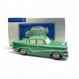 Dept 56 Snow Village OUT FOR A DRIVE GREEN CAR Excellent Cond Orig Box 808736 - Picture 1 of 2