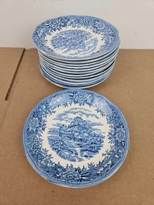 LOTE DE 13 PIEZAS Platillos Azules Ironstone Años 40 De Colección Salem China Co. Inglaterra - Imagen 1 de 4