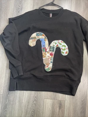 Homemade Candy Cane Quilted Sweater - Image 1 of 4