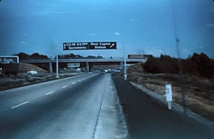 35mm Slide Vintage Image California Highway West Capitol Avenue Sign Red Border - Picture 1 of 3