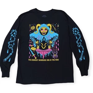 Wizard of Barge Long Sleeve Graphic Tee Darkest Dungeons Men's L Black T-Shirt - Picture 1 of 7