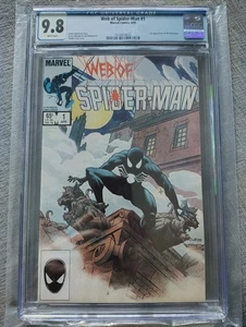 Web of Spider-Man 1 CGC 9.8 1985 Black Suit 1st Appearance The Vulturions Vess - Bild 1 von 2