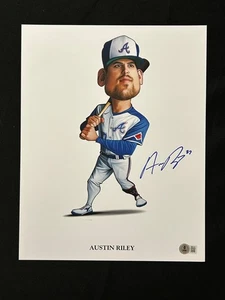 Austin Riley Signed Auto 11x14 Art Print Atlanta Braves BAS COA - Picture 1 of 3