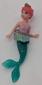 Disney Princess Polly Pocket Little Mermaid Ariel Doll Crown Hair Back 4.25" - Picture 1 of 2