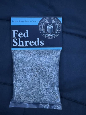 Federal Reserve Bank of Chicago Fed Shreds Souvenir Shredded Money Gift - Image 1 of 2