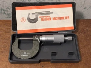 MITUTOYO 0-1 Inch MICROMETER NO 103-259 w/ CASE - CARBIDE FACES - Picture 1 of 8