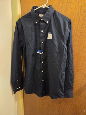 Croft & Barrow 男式小号蓝色纽扣衬衫经典合身部分新标签 — 第 1/4 张图片