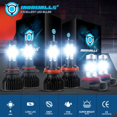 6x 4-sides LED Headlight High Low Beam Fog Light 6500K for Ford Ranger 2019-2024 - Image 1 of 4