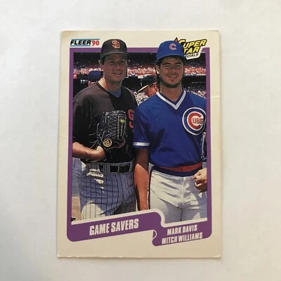 1990 Fleer Baseball # 631 Game Savers Mark Davis & Mitch Williams - Image 1 of 4
