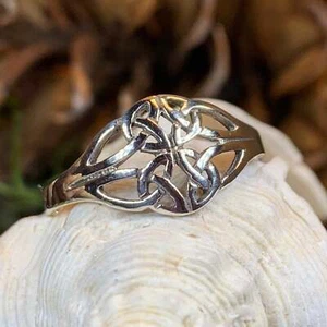 Celtic Ring Signet Promise Statement Pinky Ladies Ring 925 - Picture 1 of 10