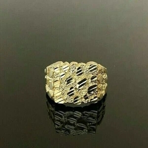 10k Yellow Gold Large Nugget Ring 13.5mm x 12.7mm - Picture 1 of 3