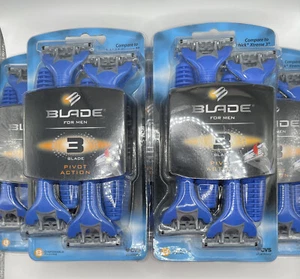 Lot Of 5 Blade For Men Razor 3-Blade Pivot Action Lubricating W/Vitamin E 8 Pack - Picture 1 of 3