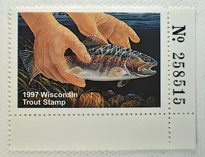 US WISCONSON TROUT STAMP MNH, 1997 - Image 1 of 2