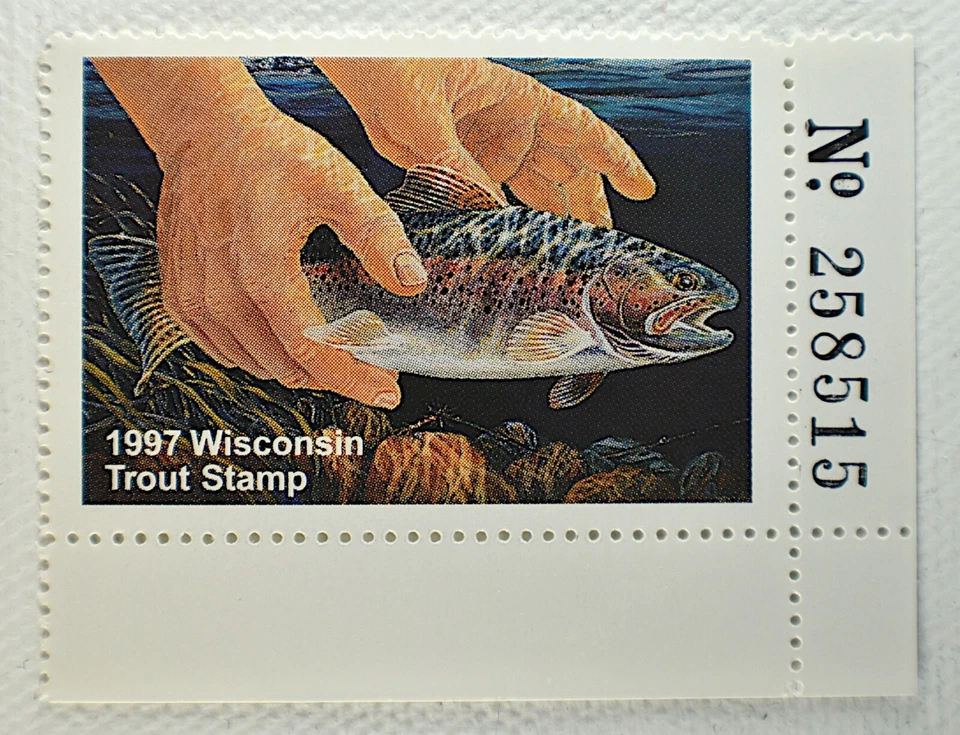 US WISCONSON TROUT STAMP MNH, 1997 - Image 1 of 2