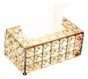 Luxus Kristall Golden Tissue Box Tissue USA Größe Bad Schlafzimmer Wohnzimmer - Bild 1 von 10