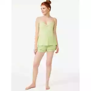 Conjunto de 2 piezas de camisola y pantalones cortos de punto Joyspun Lime Twist para mujer talla 2X - Imagen 1 de 5