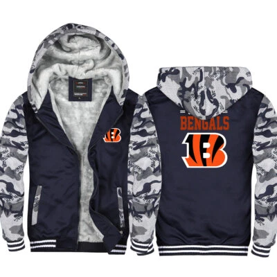 Men's Cincinnati Fleece zip up Coat winter Jacket Warm Fans Hoodie Sweatshirt - Image 1 of 4