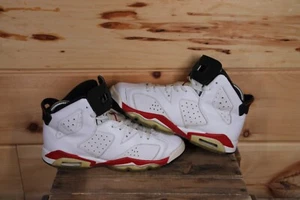 Air Jordan 6 Retro White Varsity Red GS Size 7Y US - Used Rare Hard to Find - Picture 1 of 11