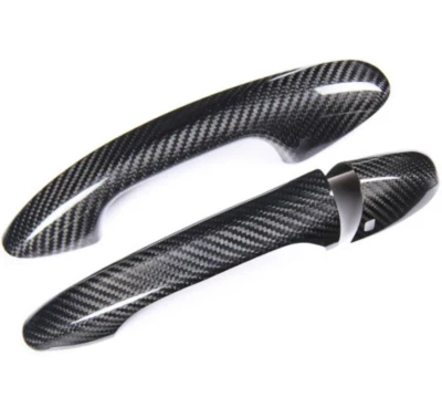Cubierta de manija de puerta de fibra de carbono real para Mercedes-Benz W205 W213 S GLC GLE AMG GT Foto 1 de 4