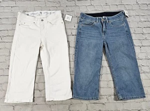 Rafaella Capri WOMENS SIZE 4 Jeans Pants Stretchy Blue White LOT OF 2 - Picture 1 of 19