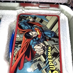 Lunchtime Salt and Pepper Shakers Superman Tin Lunchbox Vandor - Picture 1 of 6