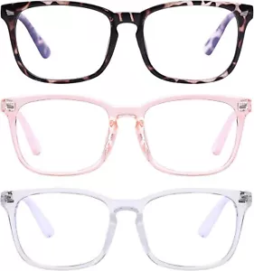 3 Pcs Unisex Blue Light Blocking Glasses Blue Filter Computer Glasses Gaming - Picture 1 of 6