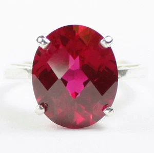 CREATED RUBY Sterling Silver Ladies Ring -Handmade • SR055 - Picture 1 of 6