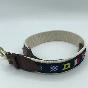 Chatham T Co Cape Cod MA Boys Youth Canvas Fabric Print Belt XS Nautical Flags - Picture 1 of 6